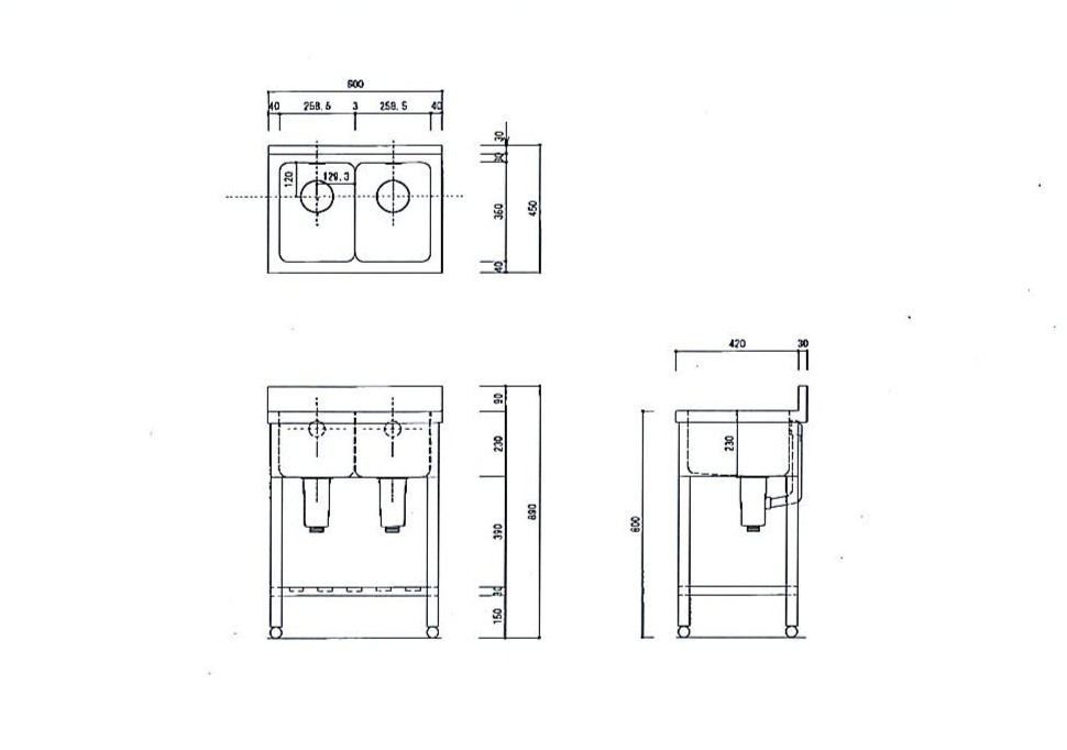 画像6: 2槽シンク（業務用2槽流し台）　即納可