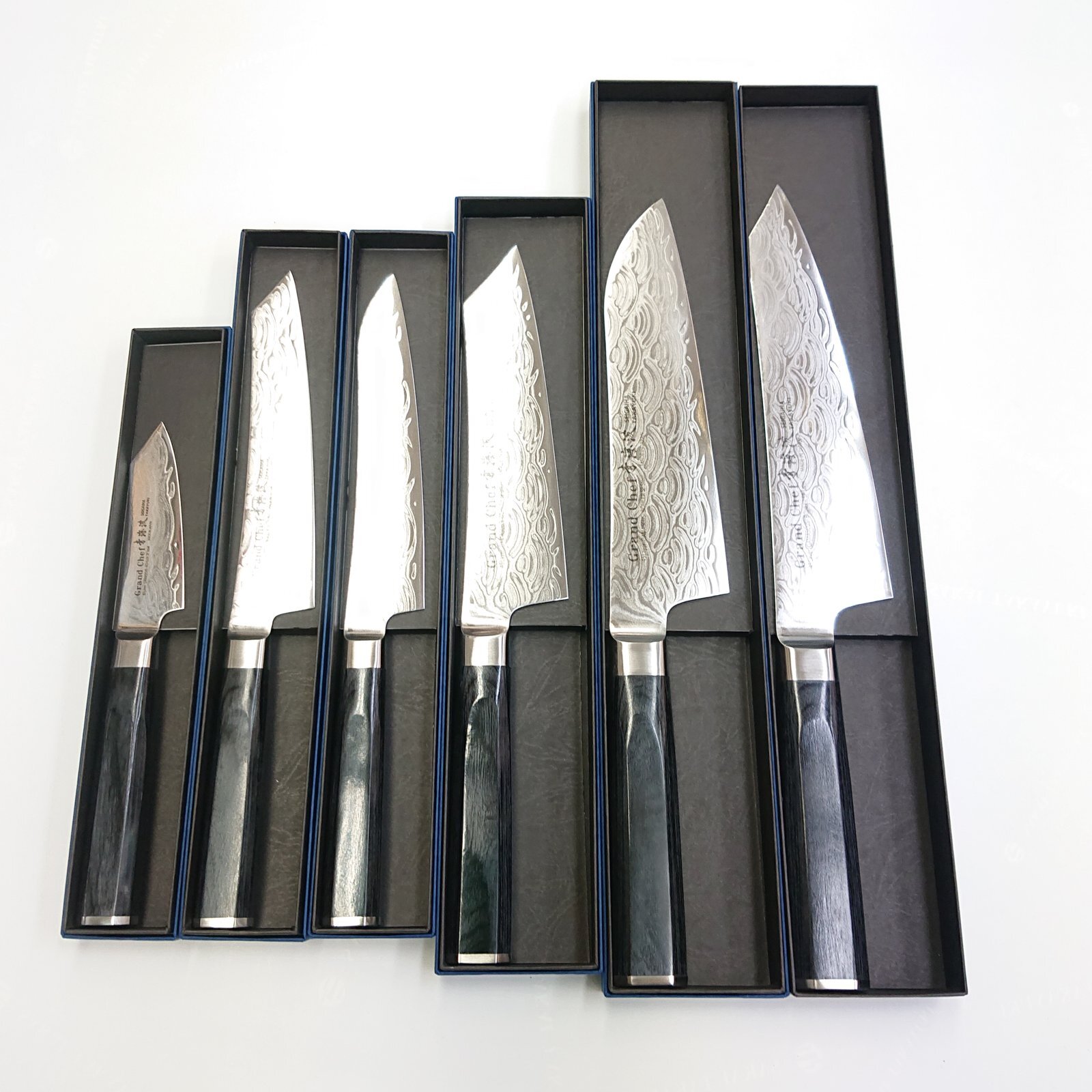 画像2: 【NEW】堺孝行　青海波 せいがいは 新品　最安　190mm　剣型牛刀  160mm 剣型三徳　120ｍｍ剣型ペテ　洋ハンドル Sakai Takayuki  Seigaiha